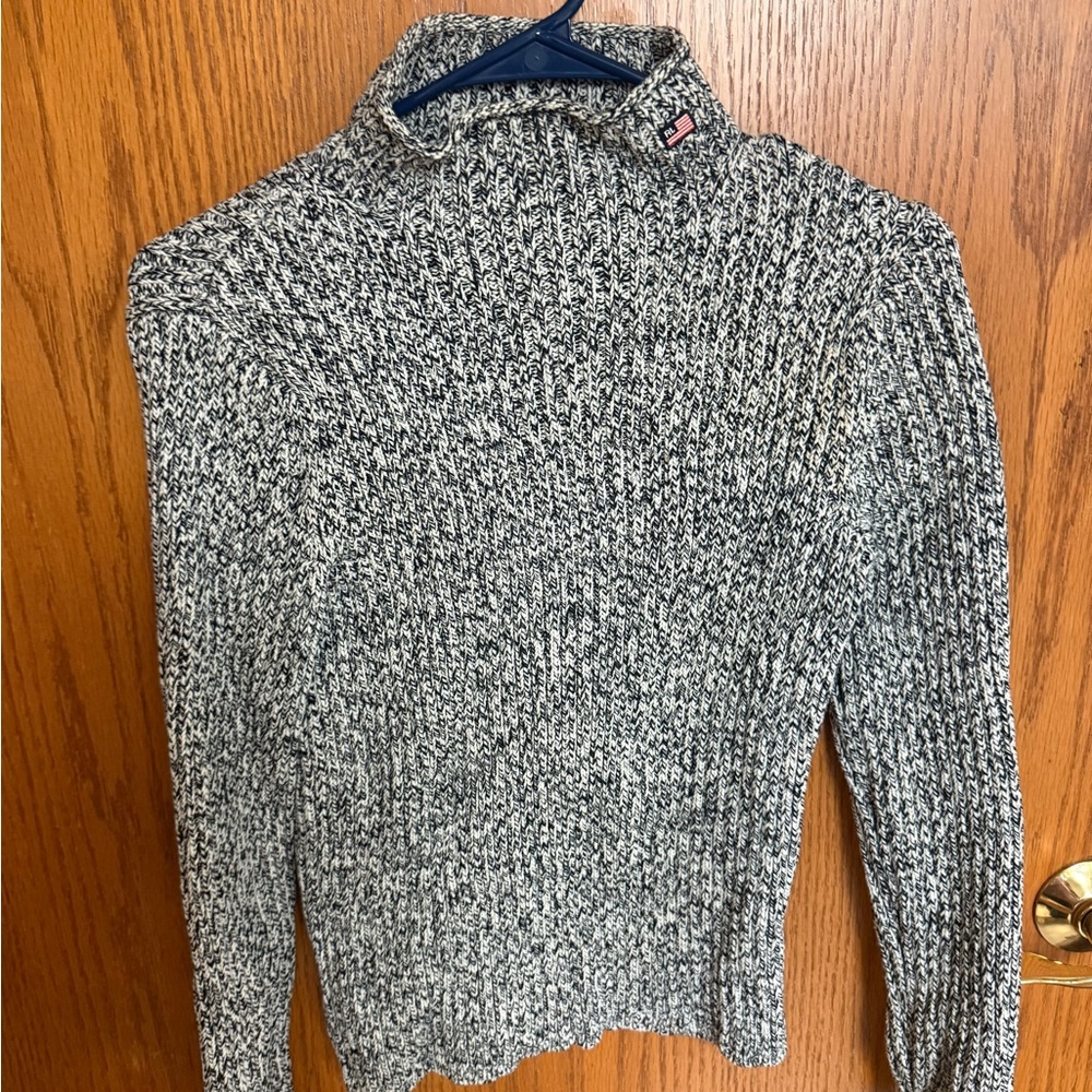 Polo Jeans Co Ralph Lauren Marled Black & White Turtleneck Sweater